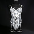 European Women's High-Quality Lace Hollow Cross-Tied Lace-Up Strapless Jumpsuit Sexy Underwear