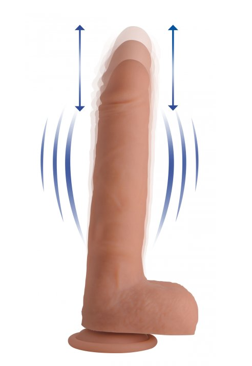 James 9" Vibrating & Thrusting Remote Control Silicone Dildo