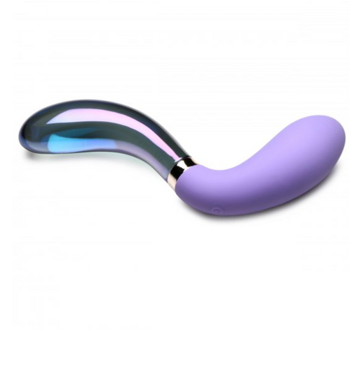 10X Paris Dual Ended Wavy Silicone and Glass Vibrator