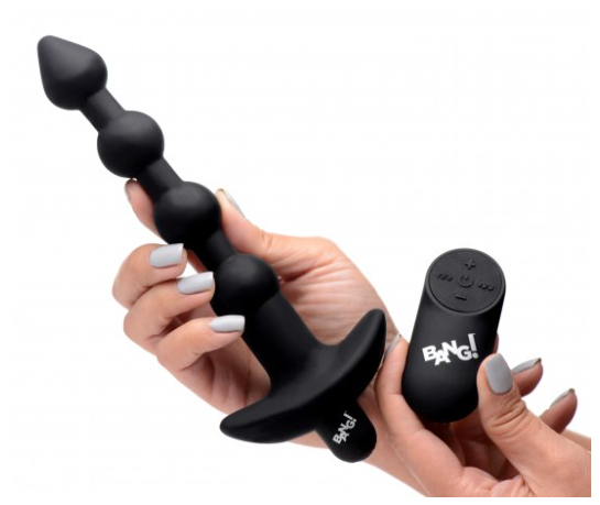 Remote Control Vibrating Silicone Anal Beads - Black