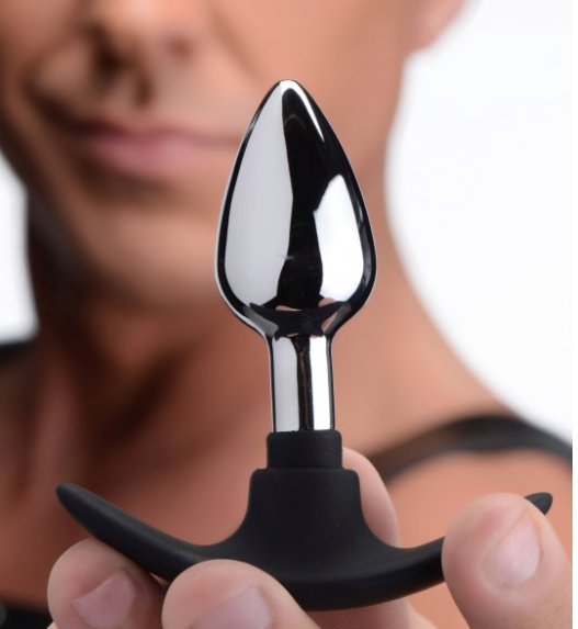 Dark Invader Metal and Silicone Anal Plug - Small