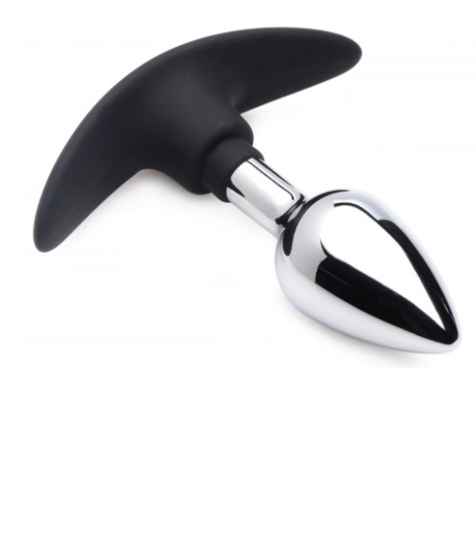 Dark Invader Metal and Silicone Anal Plug - Small