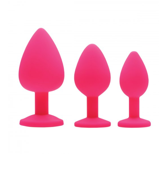 Hunnies Pink Pleasure 3 Piece Silicone Anal Plugs